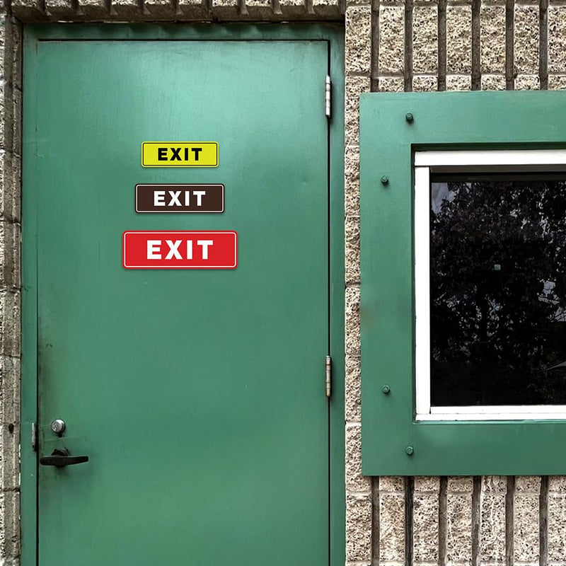 All Quality Standard Exit Wall or Door Sign | Durable Plastic and Easy Installation | Double-Sided Foam Adhesive Tape - Black - Small (1 Pack) 2 x 6" - Small (1 Pack)