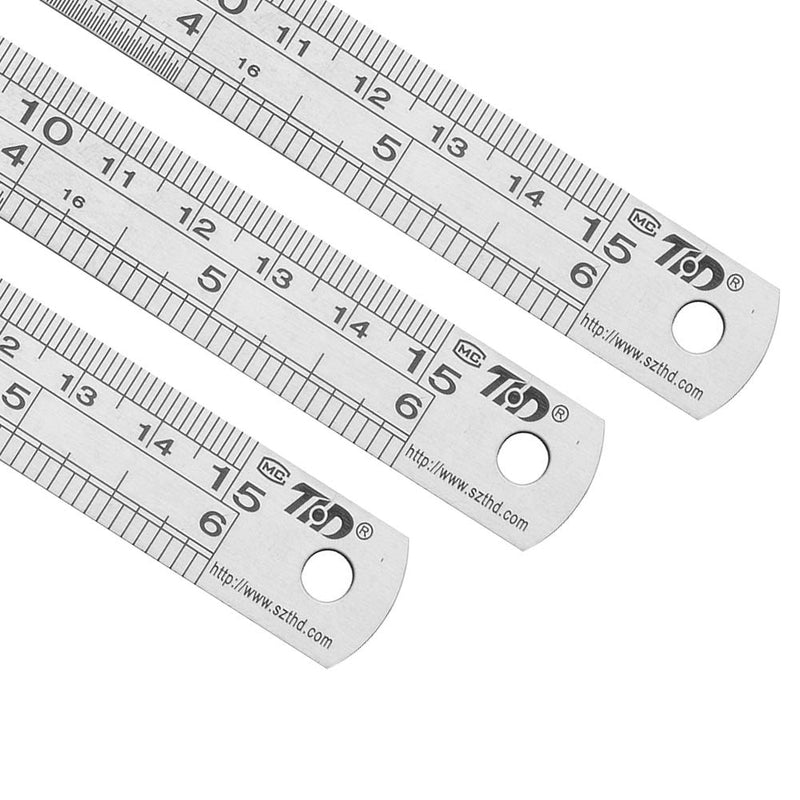 ZZTX Ruler Metal Straight Edge Ruler Stainless Steel Ruler 6 Inch Ruler Set Rulers Bulk 12 Pack