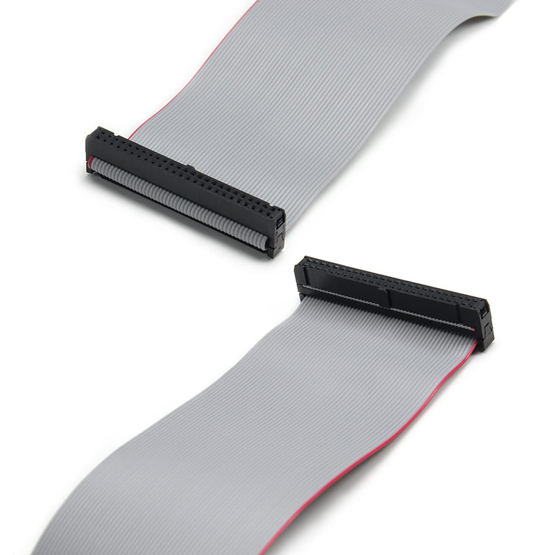 Fielect 2pcs IDC 50 Pin Connector Gray Wire Flat Ribbon Cable Connector Length 30cm 2.54mm Pitch