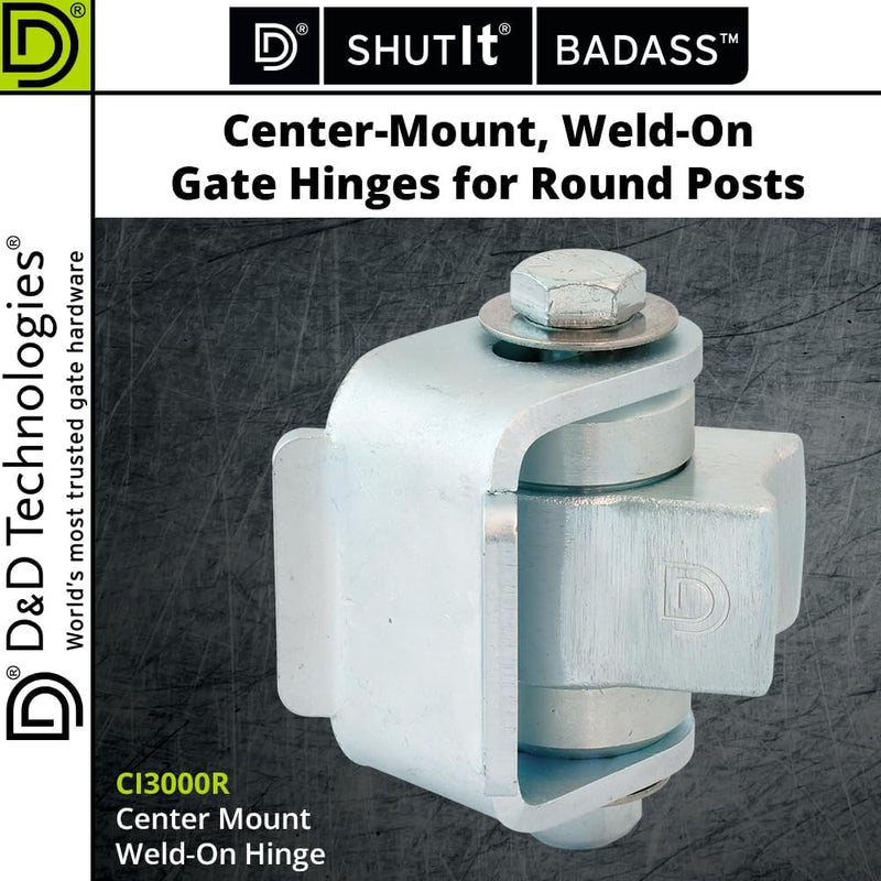 D&D CI3000R Shut It Center Mount Heavy Duty Weld-On Gate Hinge, 1pc