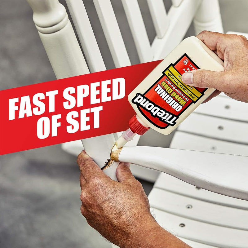Titebond Original Wood Glue 5062, Industry Standard for Woodworking, Furniture Repair/Assembly, Construction, Home Repair or Modeling, 4 oz
