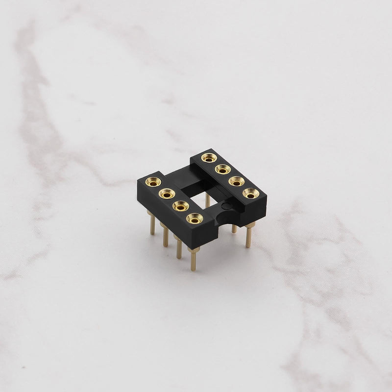 20Pcs Gold Plated 8-Pin DIP Round IC Chip Socket Adaptor 2.54mm Pitch Straight IC Socket for 8 DIP OP-AMP IC Sockets for NE5532 Burr Brown LM Audio Grade