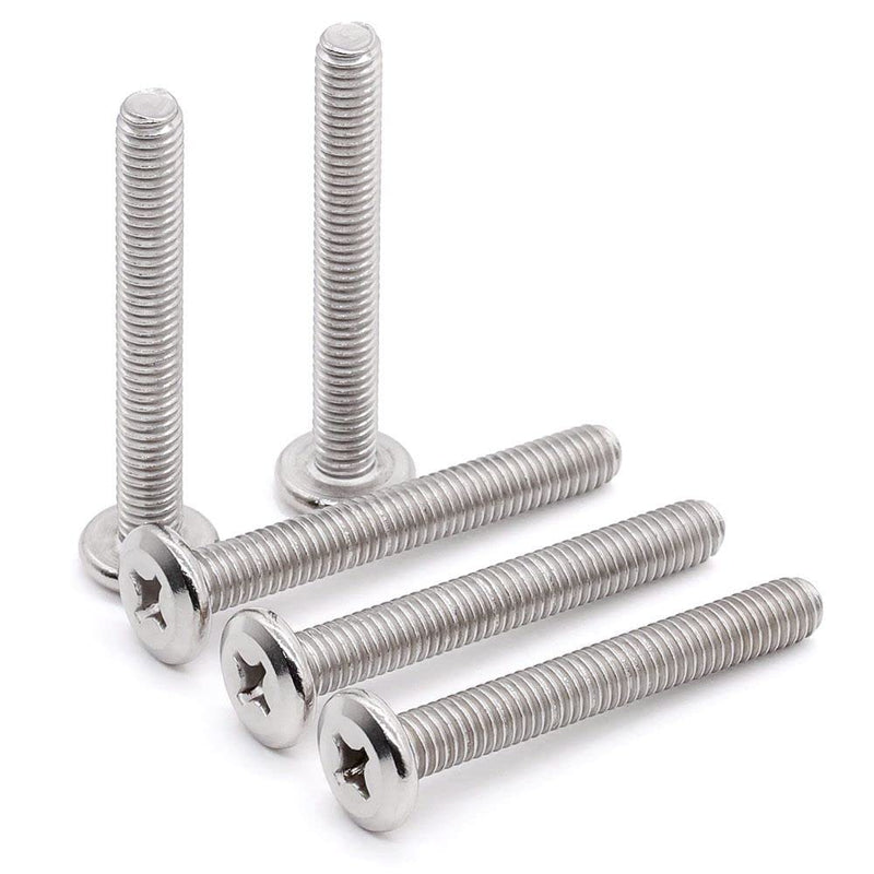 Glvaner (20 pcs) M6-1.0 x 60mm Binding Screws, Flat Round Head Phillips Drive Machine Screw 304 Stainless Steel 18-8 Full Thread, Furniture Screw Connection Bolt Screw 20