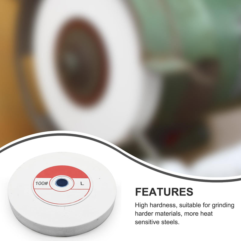 1 Piece Benchtop Grinding Wheel, 5 Inches, Suitable for Grinding Alloy Steel, Hardened Steel, High Carbon Steel and Other Metals. 100 Grit, 1/2" Mandrel Hole, 0.67" Thickness (White Corundum) 100 grit.white