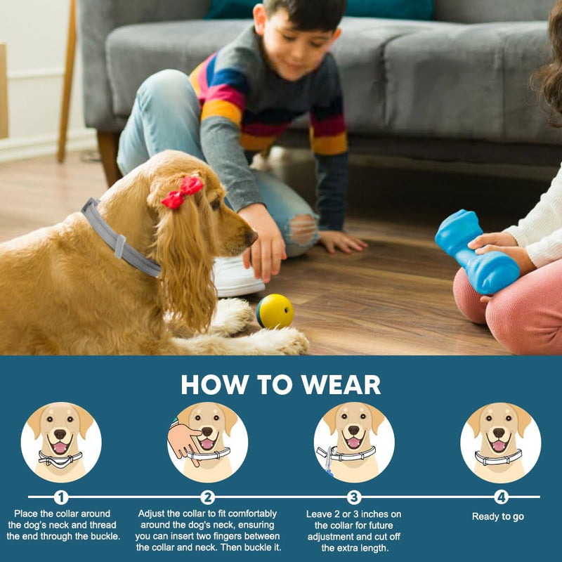 NJKPUYT Flea Collar for Dogs, Tick and Flea Collar for Dogs, Dog Tick Collar, Dog Flea Collars, Tick Collar for Dogs, Flea Collar for Large Dogs, Lasts Up to 8 Months, Family Friendly – 2 Pack