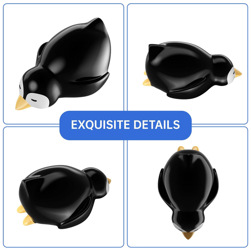 NiHome 2 PCS Resin Penguin Toilet Floor Bolt Cover Caps for Bolts Up to 1.05 Inches, Hand-Painted Fun Decorative Bathroom Accessories, Easy Installation No Tools Required, Durable and Easy to Clean
