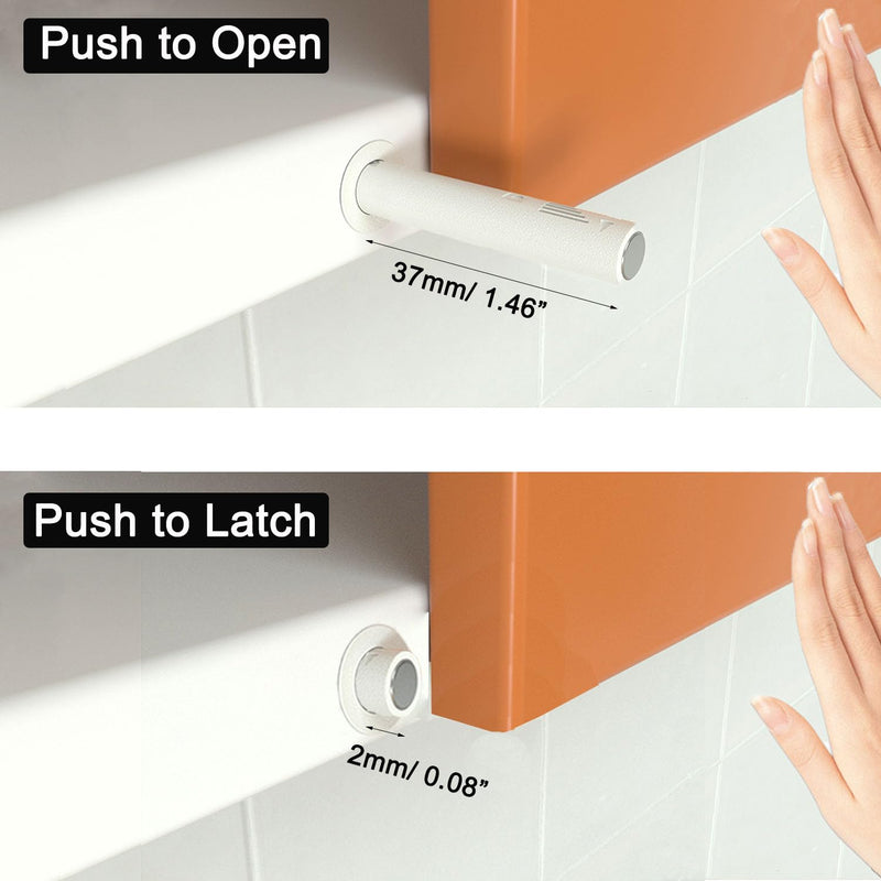 4.21" Push to Open Cabinet Hardware CBRIVE 10 Pack Push Latch & Lock for Hidden Door Touch Latches and Catch Push Release Drawer Pull Tip on RV Closet Close Strong Pop Out, White 4.21in - 10 Pack