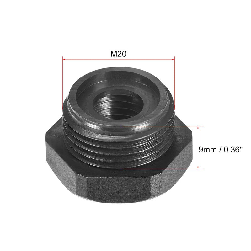 uxcell Threaded Reducing Bushings Nylon Connector Adaptor M20 Male Thread to M12 Female Thread Black