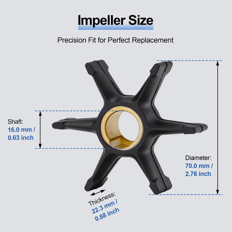 MARKGOO Water Pump Impeller 777214 396809 with Wedge Style Key for OMC Johnson Evinrude Outboard 35 40 45 48 50 55 HP Boat Motor Engine Parts Replacement Sierra 18-3368 0396809 0777214