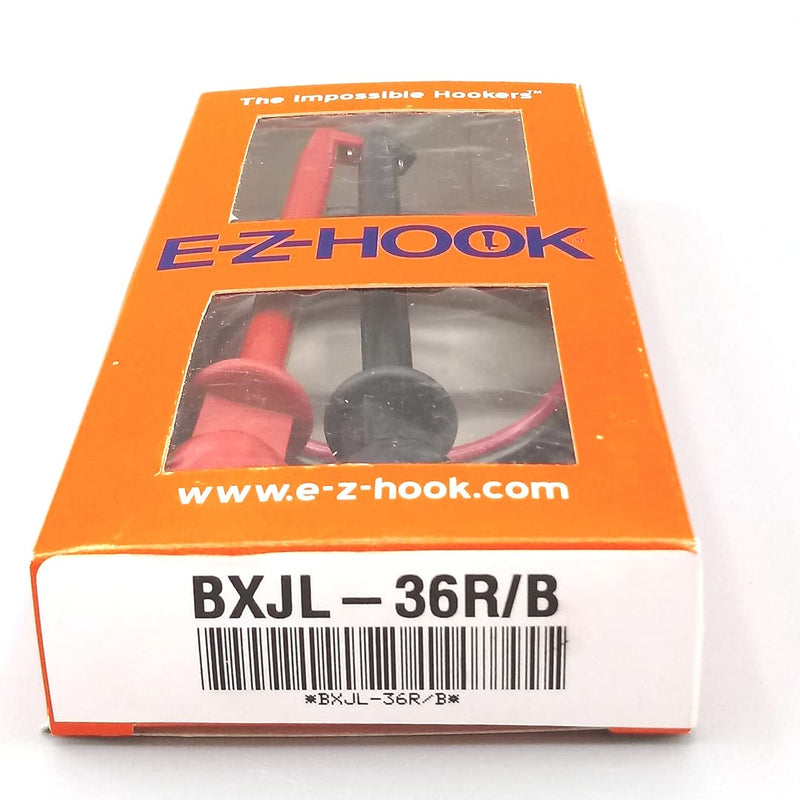 E-Z-Hook Insulation-Piercing Macro-Hook to Standard (4 mm) Banana Plug 36" Test Lead (18 AWG PVC) - Set of 2: Red, Black (BXJL-36R/B)