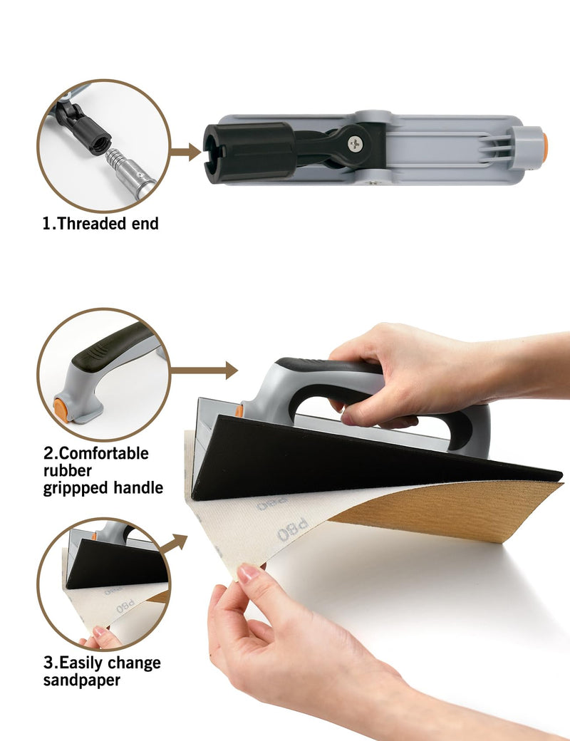 ROLLINGDOG Drywall Corner Sander - Hand Sander With 6PC Oxide Mesh Sandpaper for Corner Wall Cleaning and Polishing Corner Hand Sander