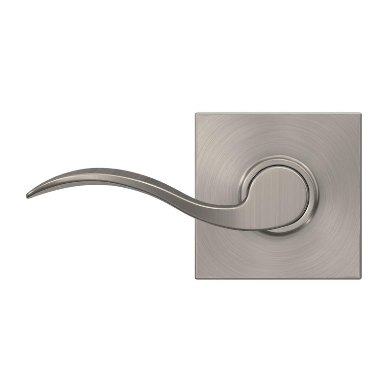 SCHLAGE Accent Lever with Collins Trim Hall and Closet Lock in Satin Nickel - F10 ACC 619 COL Passage