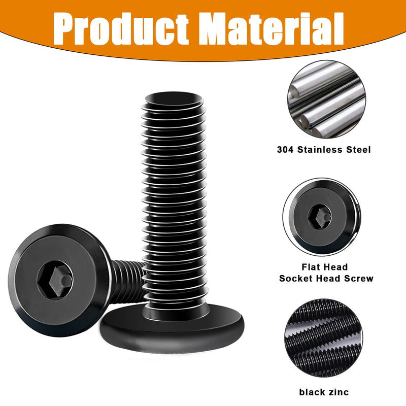 Taiss 30 Sets 1/4-20 x 3/4" Furniture Screw Nut Threaded Inserts for Wood,1/4-20 x 19/32" Nut Threaded Wood Inserts Bolt Fastener Connector Hex Socket Drive Screw-in Nuts with Hex Spanner 1/4-20 x 3/4"
