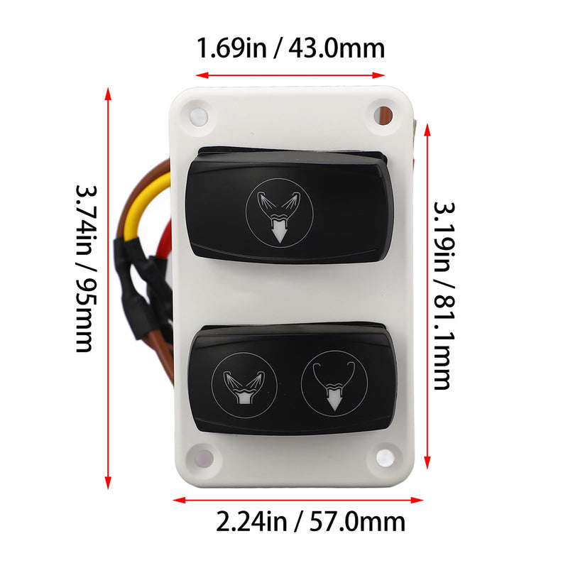 DC12 24V ABS Marine Toilet Control Panel Switch 3 Way Fast Response RV Toilet Rocker Switch Suitable for Boats Yachts RVs for Electric Toilets