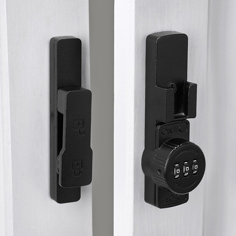 Matte Black 180 Degree Mechanical Password Lock, 3-Digit Combination Keyless Flip Latch for Barn Door, Windows, Cabinets, Garden, Bathroom, Privacy Protection Matte Black 1