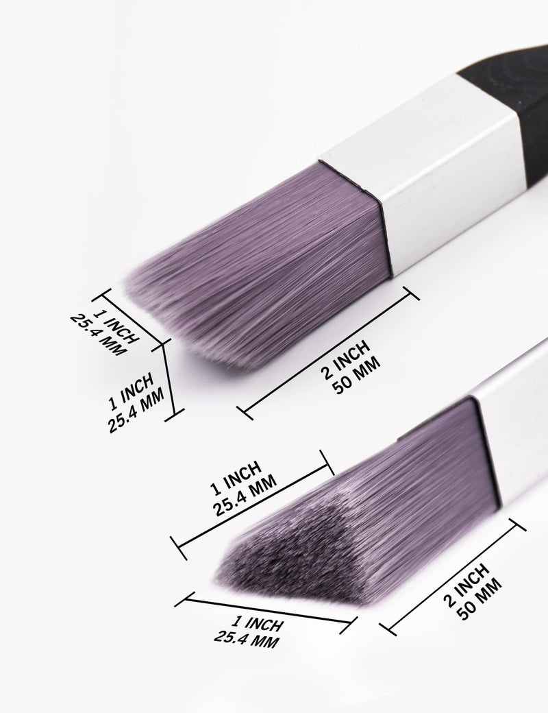 ROLLINGDOG Paint Brush for Trim - Edging Paint Brush 2PC, 1PC Triangular Brush and 1PC Square Trim Brush, Cut in, Edger, Corner, Sash Painting 2pc Detail Brush Set
