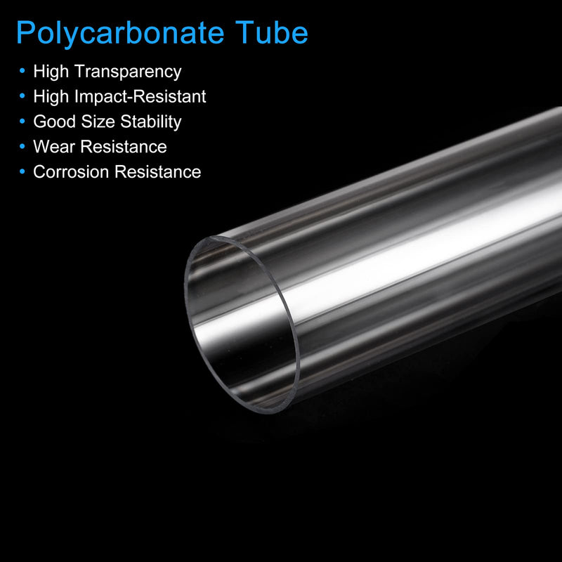 MECCANIXITY Plastic Pipe Rigid Polycarbonate Round Tube Clear 1.5"(37.6mm) ID 1.6"(40mm) OD 9.6" (245mm) High Impact for Lighting, Models, Water Plumbing 1.5"IDx1.6"ODx9.6"