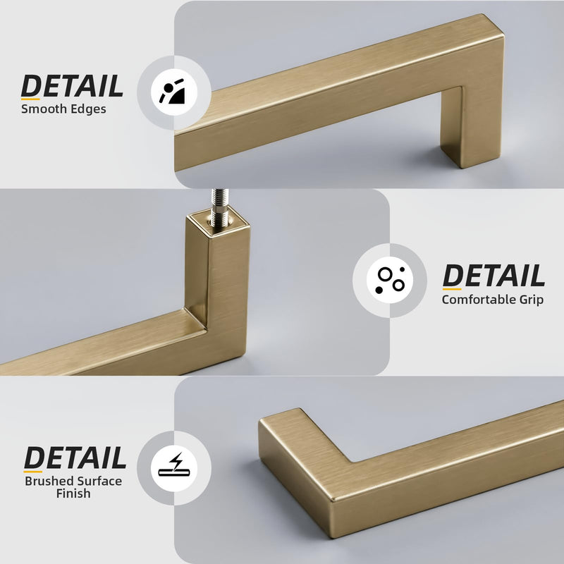 Goldenwarm Champagne Bronze Cabinet Pulls, 30 Pack 10 Inch Drawer Handles