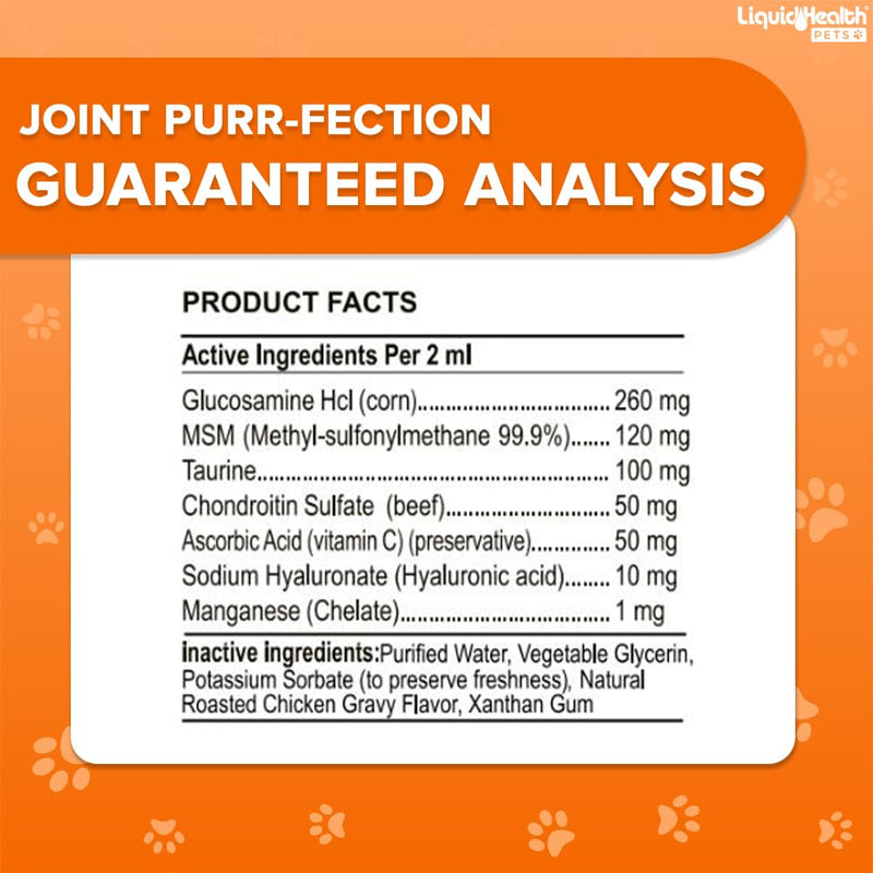 LIQUIDHEALTH Pets K9 Vegetarian Glucosamine for Dogs & Puppies & Joint Purr-Fection Glucosamine Drops for Cats & Kittens - Pet Supplements Made in USA