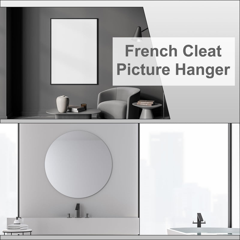 uxcell 10 Pair French Cleat Picture Hanger, 4 Inch Heavy Duty Aluminum Z Bar Clip Interlocking Wall Mounting Bracket Hanger Kit for Hanging Mirror Picture Shelf 4x2inch
