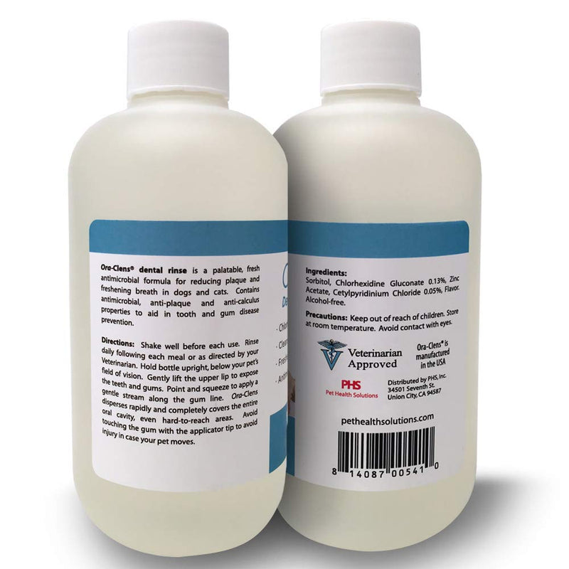 Ora-Clens Dental Rinse for Dogs & Cats - Cleans Teeth, Freshens Breath - Antimicrobial - 8 fl oz - PawsPlanet Australia