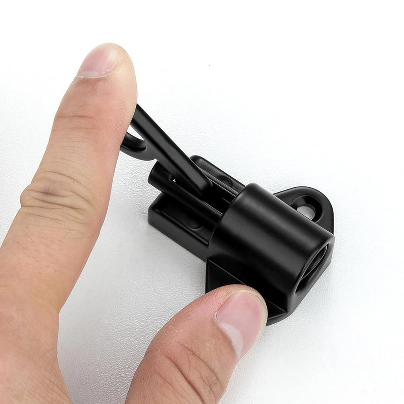 3 Packs Black Self-Closing Latches，Spring Bolt Latch，Spring Door Lock，Aluminum Alloy Safety Automatic Spring Barrel Door Lock with Screws，Used for Gate,Window and Cabinet etc 3
