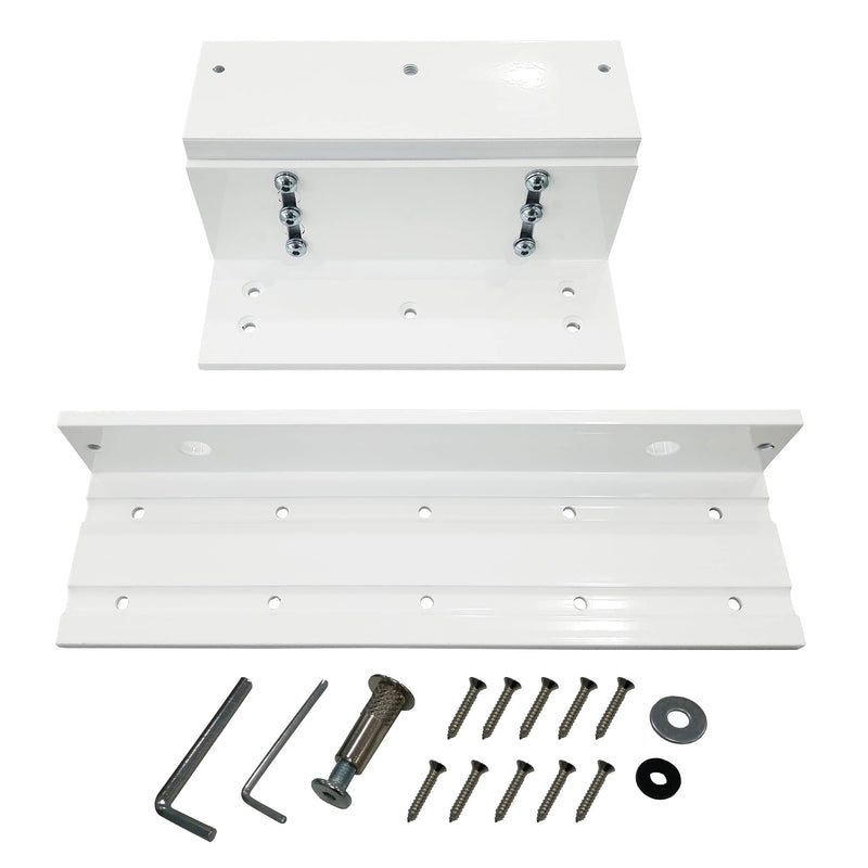 Visionis LZ1200-WH L and Z White Bracket 1200lbs Electromagnetic Lock for Inswinging Door Access Control 1200lbs Inswing White