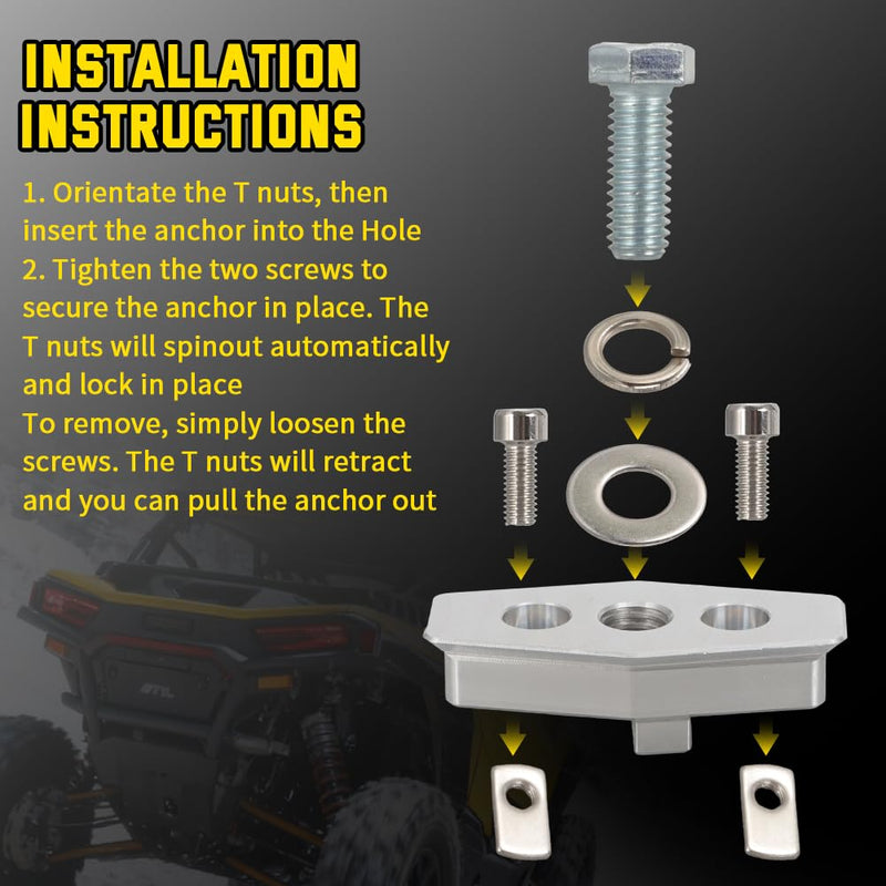 ATV & UTV Anchor Tie Down Anchors Compatible with Can-Am Sea-Doo Ski-Doo (4 Pack)