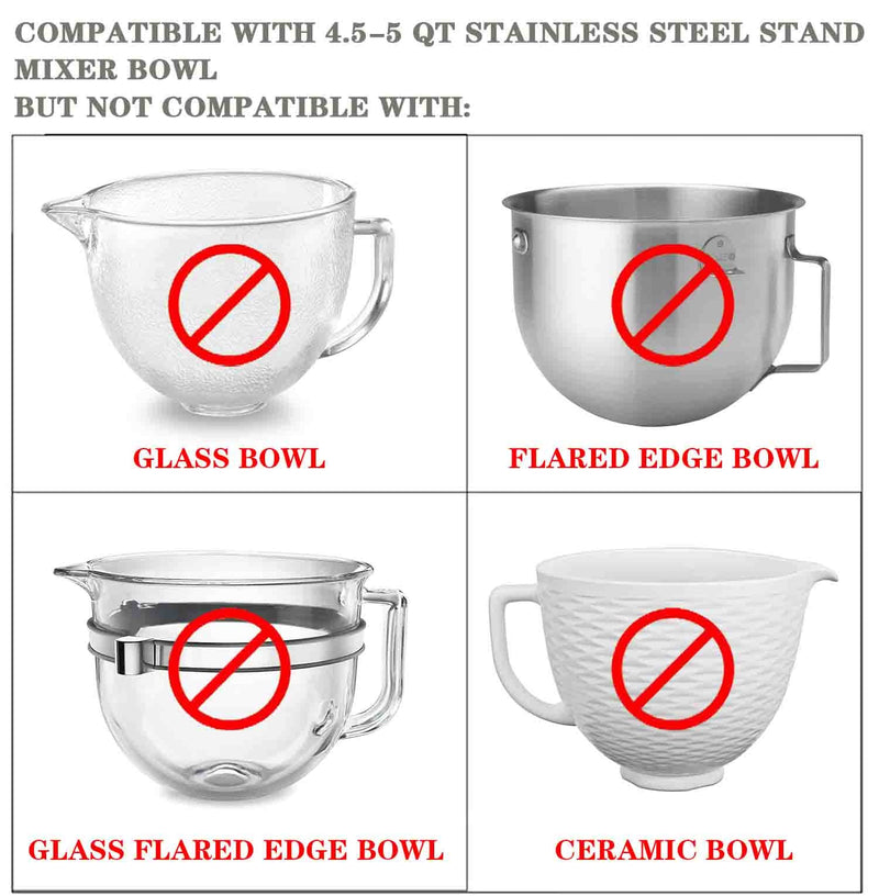 2 Pack Mixers Bowl Covers for KitchenAid 4.5-5 Quart Tilt-Head Stand Mixers Bowl Covers Lid Mixer Bowl Cover Pack of 2