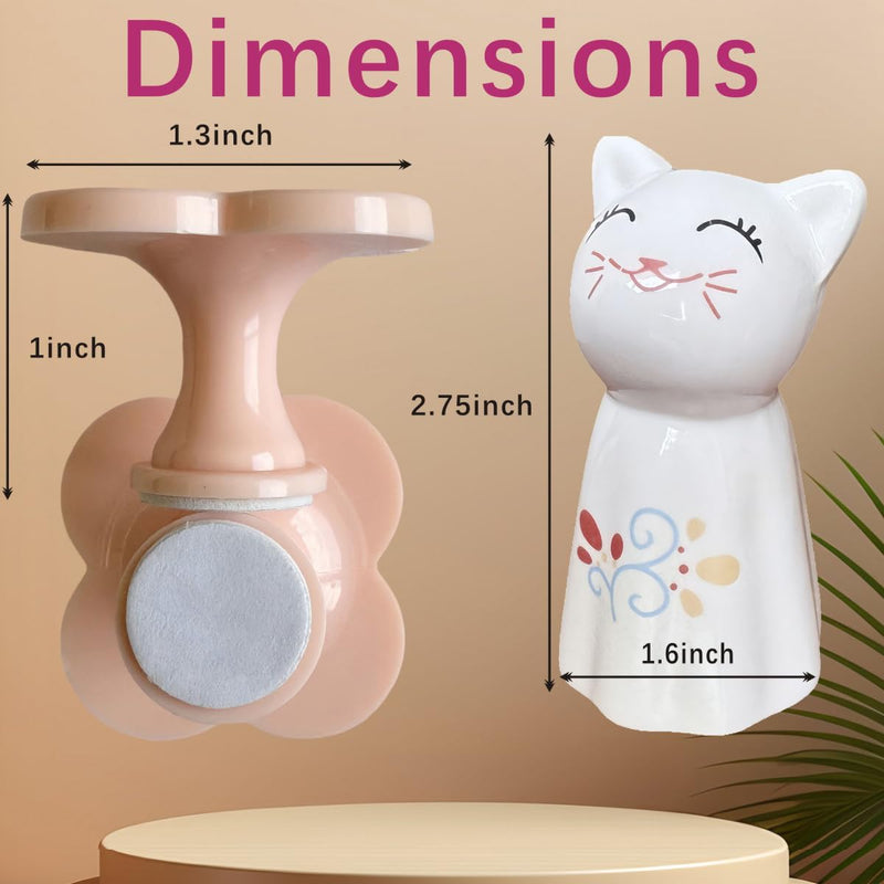 2Pcs Toilet Bolt Caps Decorative Animals Cat Ceramic Toilet Bolt Covers fit All Size Toilet Bolt Universal Toilet Caps