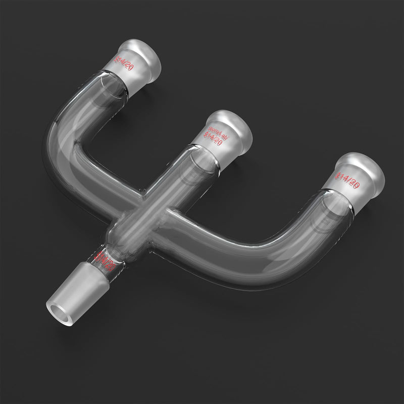 stonylab 4 Way Claisen Adapter, Distillation Borosilicate Glass Adapter with 14/20 Joints Connecting Adapter Lab Glassware 14/20 Joint