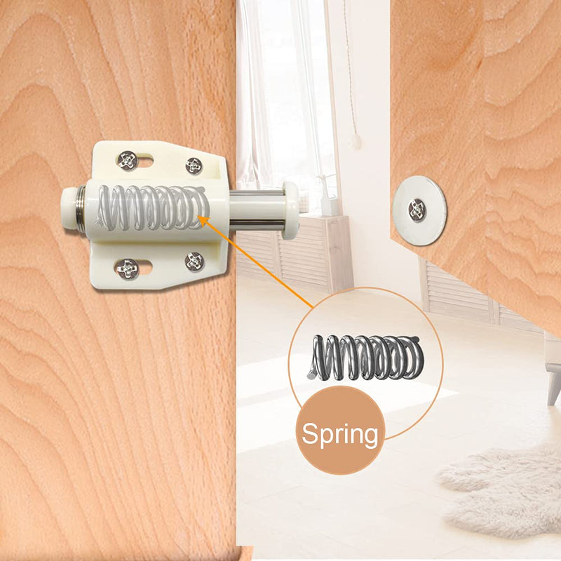 12Pack Magnetic Touch Push to Open Door Latch for Heavy Duty Door Push Release Latch Kitchen Drawer Push Catch Pop Out Latch Kitchen Closet Door Closing (White) White