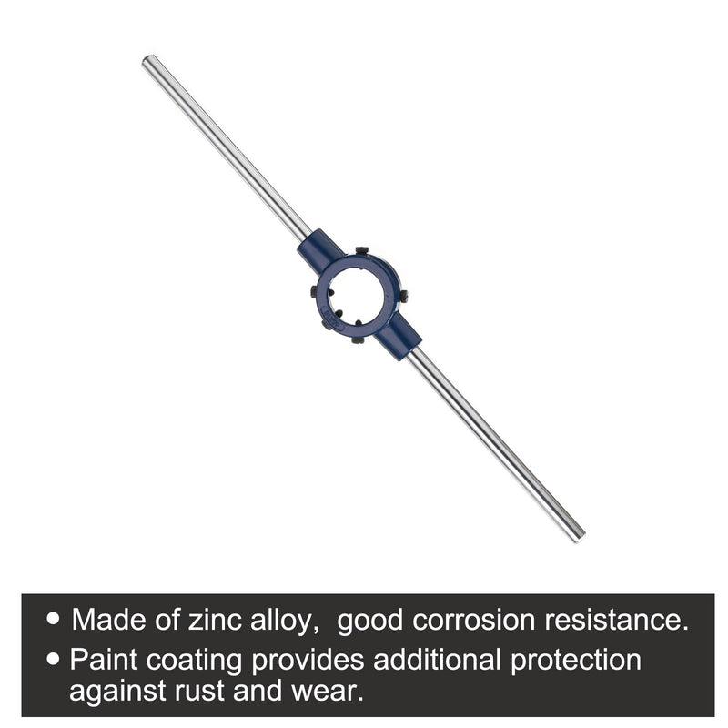 uxcell Round Die Stock Handle Wrench 45mm(1.77") Adjustable Threading Die Wrench Handle Holder for Bolt Thread Repair Bar Tools (Fit M16-M20 Metric Dies / 45mm Outer Dia. Dies)