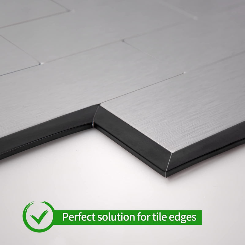 LONGKING 30 ft Peel and Stick Trim, Molding Trim for Walls, Edges, Borders, Backsplash Tile Edge, Flexible and Self Adhesive Trim, Black 30 Feet