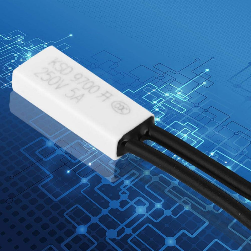 10pcs NO Temperature Control Switch, KSD9700 Normally Open Thermal Protector 250V 5ATemperature Controller 40-100℃(50℃)