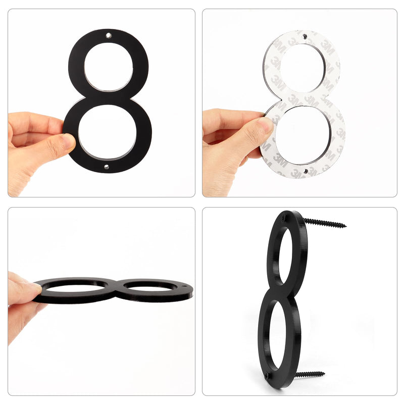 5 Inch House Number 1 Black Modern House Number,Acrylic Outside Address Numbers for Door Mailbox Street Easy Flush or Floating Mount for Exterior Address Display, Garage Gates,and Farmhouses(Number 1) 5 Inch No 1