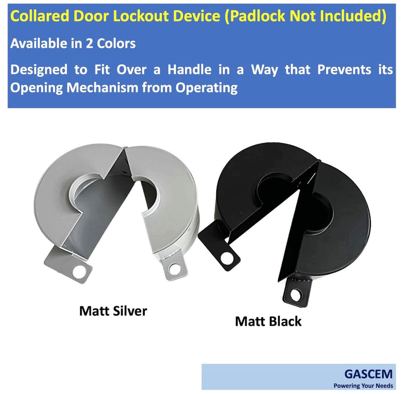 Door Knob Lockout Device (Matt Silver, Padlock Not Included). Door Handle Lock - Prevents Doorknobs from Turning and Access to Keyhole. Childproof Door Knob Cover. Matt Silver