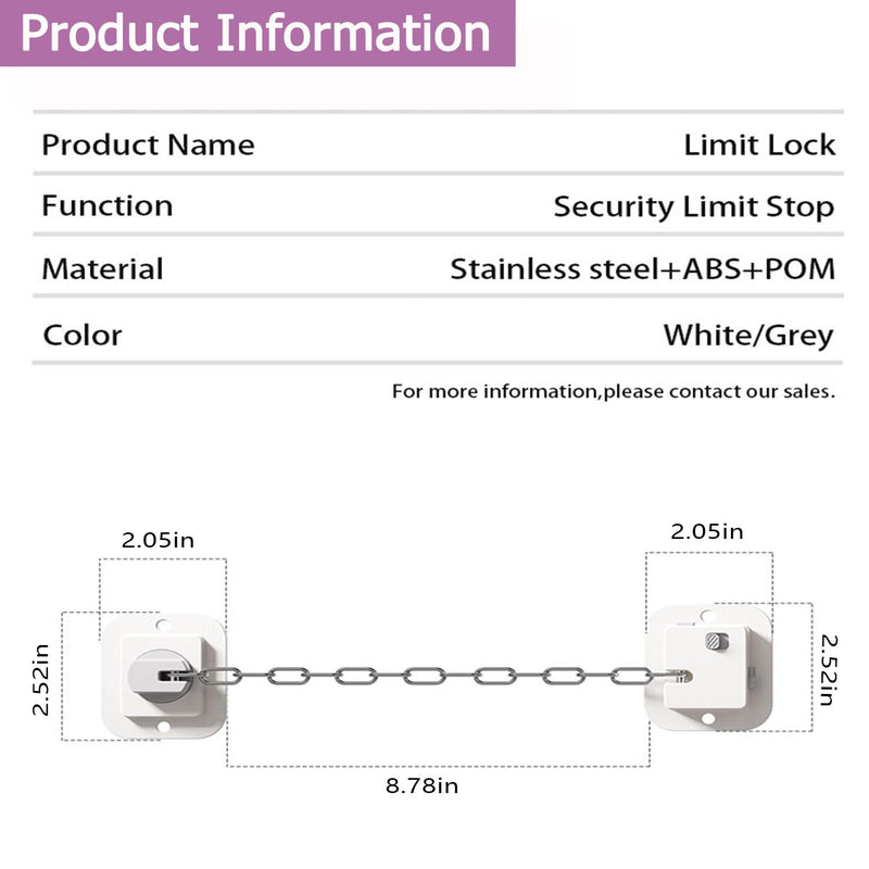 Child Proof Door Lock with Adjustable Strap, Cat Door Latch 3M Adhesive Safety Locks for Baby, Dementia & Pets, No Tools Needed 2 Pack