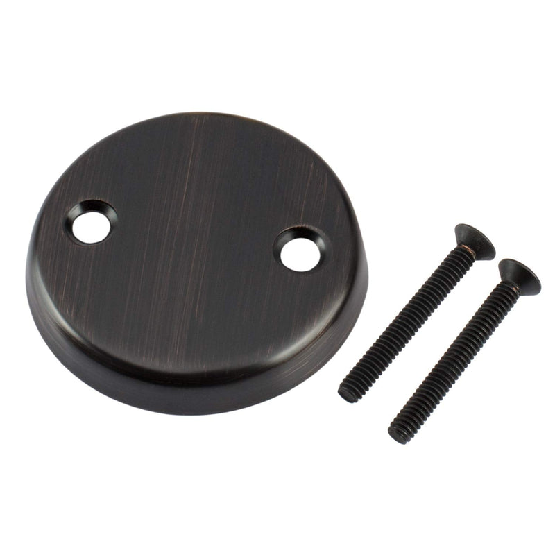 Artiwell Lift & Turn Tub Trim Set with Two-Hole Overflow Faceplate, All Brass Bathtub Conversion Kit Assembly with 2-Hole Overflow Face Plate and Universal Fine/Coarse Thread (Oil Rubbed Bronze) Oil Rubbed Braonze