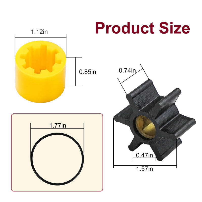 Power Systems Impeller Drive Sleeve 359448,Impeller Kit 359978,Compatible with Kohler 4EF 4EFCD 5E 5ECD 6EF 6EFCD 7.3E 7.3ECD