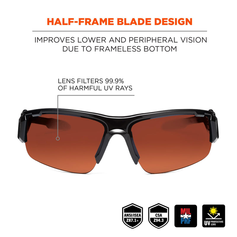 Ergodyne Skullerz DAGR Polarized Safety Sunglasses Copper Lens