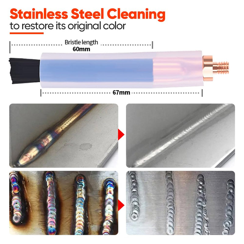 5PCS Weld Bead Cleaning Brush M10, Copper Head Weld Brush for Welding Bead Seam Polishing Machine - weld cleaning brush (M10-5Pcs) M10-5Pcs