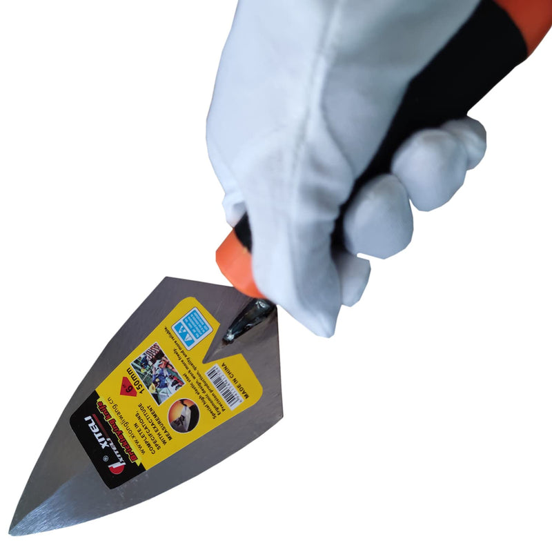2 Pcs Pointing Trowel and Gauging Trowel Set,6" Masonry Hand Tool Set with Soft Grip Handle,Margin Trowel Bricklaying Trowel Building Products (6 Inch) 6 Inch