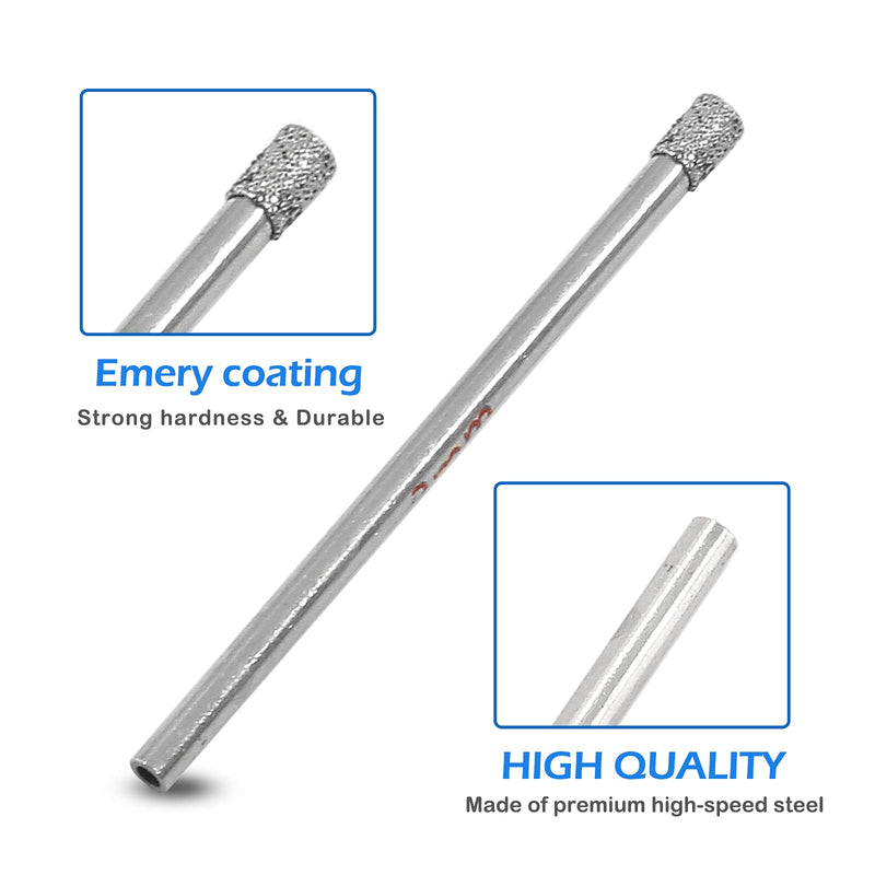 Luomorgo 12Pcs 3mm/1/8 inch Diamond Hole Saw, 1/5 inch Cutting Depth Diamond Diamond Drill Bits for Glass Ceramic Marble Porcelain Tile Granite Quartz Gemstone 12Pcs, 3mm / 1/8 inch