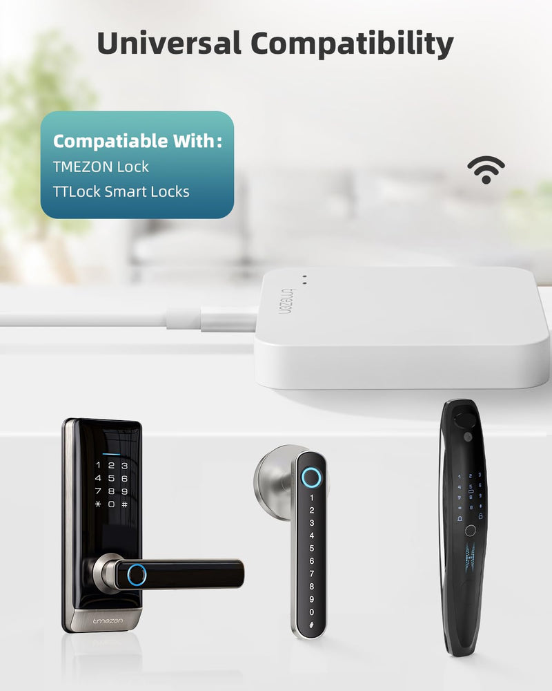 TMEZON Smart Lock Wi-Fi Gateway,Paired with Smart Door Lock to Realize APP Remote Control, Compatible with TUYA APP (Model: H2 /T8)