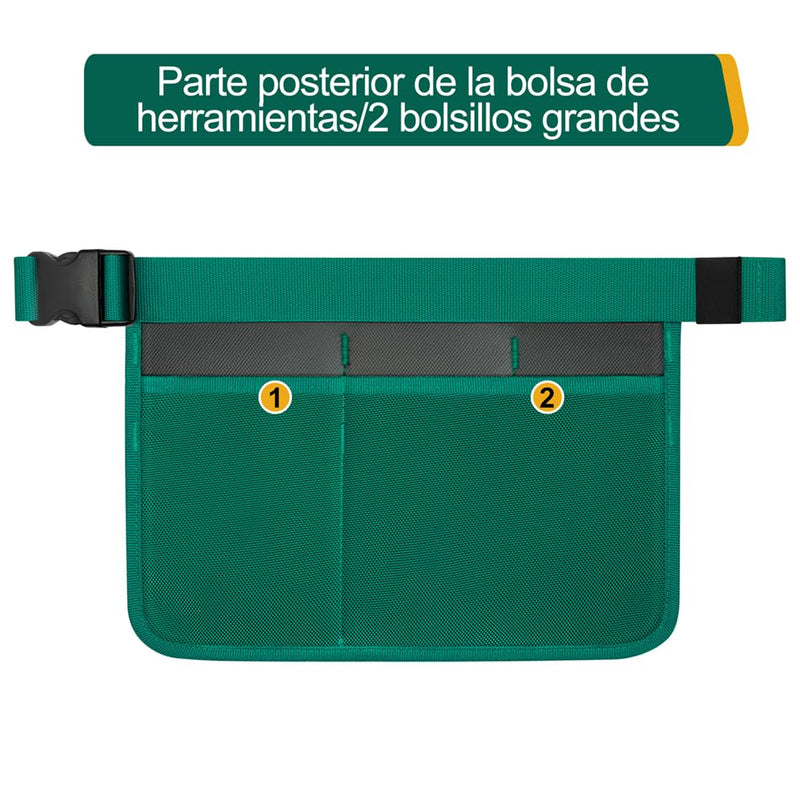 Garden Apron for Women, Adjustable Tool Belt with 8 Pockets - Heavy Duty Oxford Work Belt for Gardening, Construction (Green) Green