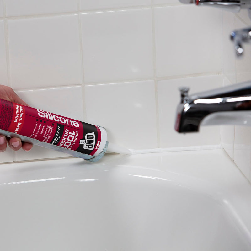Dap 08640 Bathroom Silicone Rubber Caulk 9.8-Ounce White 1