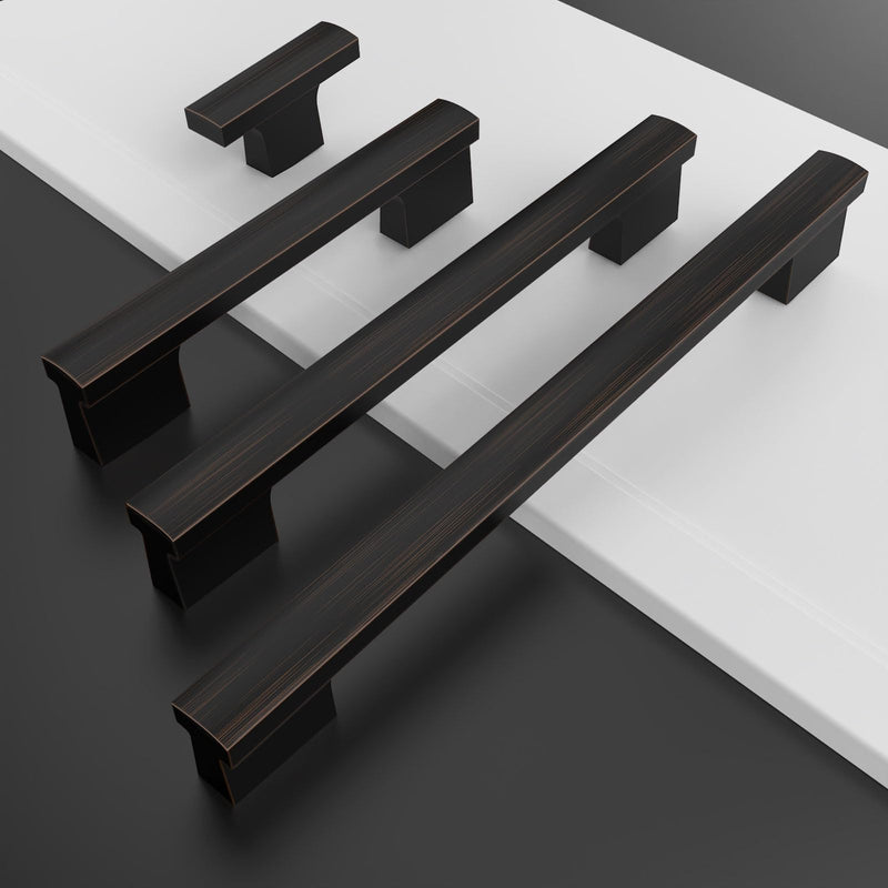 Amerdeco 10 Pack Oil Rubbed Bronze Cabinet Pulls 10 Inch(254MM) Hole Centers Kitchen Cabinet Handles Hardware Kitchen Handles for Cabinets Cupboard Handles Drawer Pulls… 10"/254MM Hole Center
