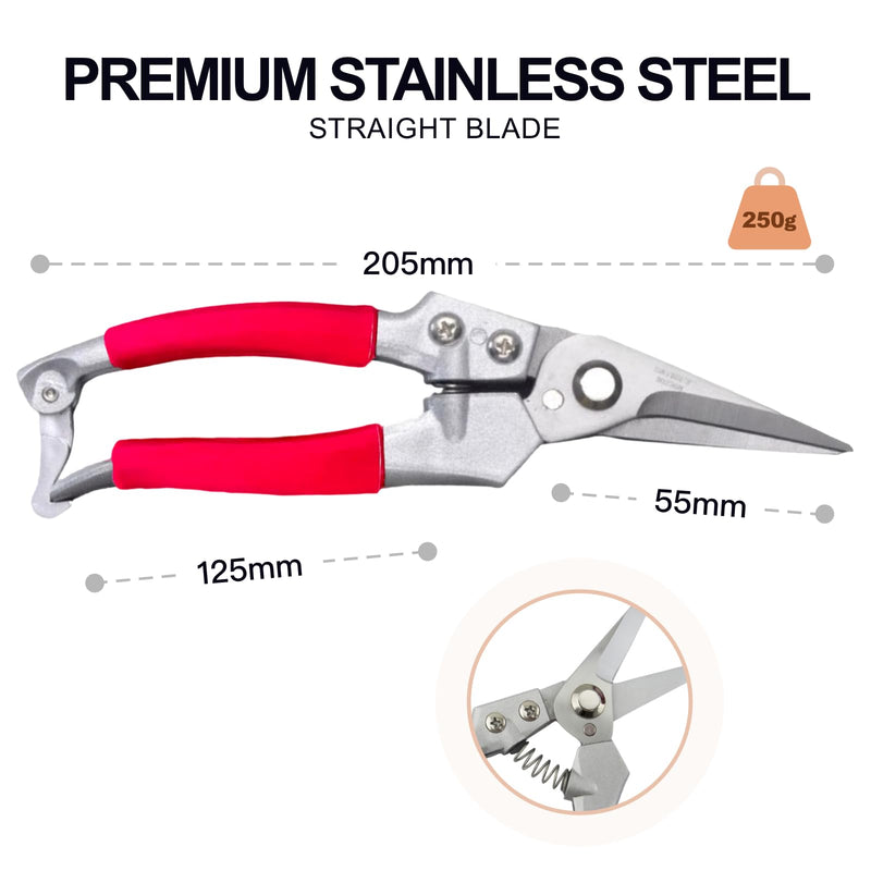 Goat Hoof Trimmers and Farrier Shears – Versatile Hoof, Wire, and Pipe Cutting Tool for Livestock – (Silver-Red 1pack)