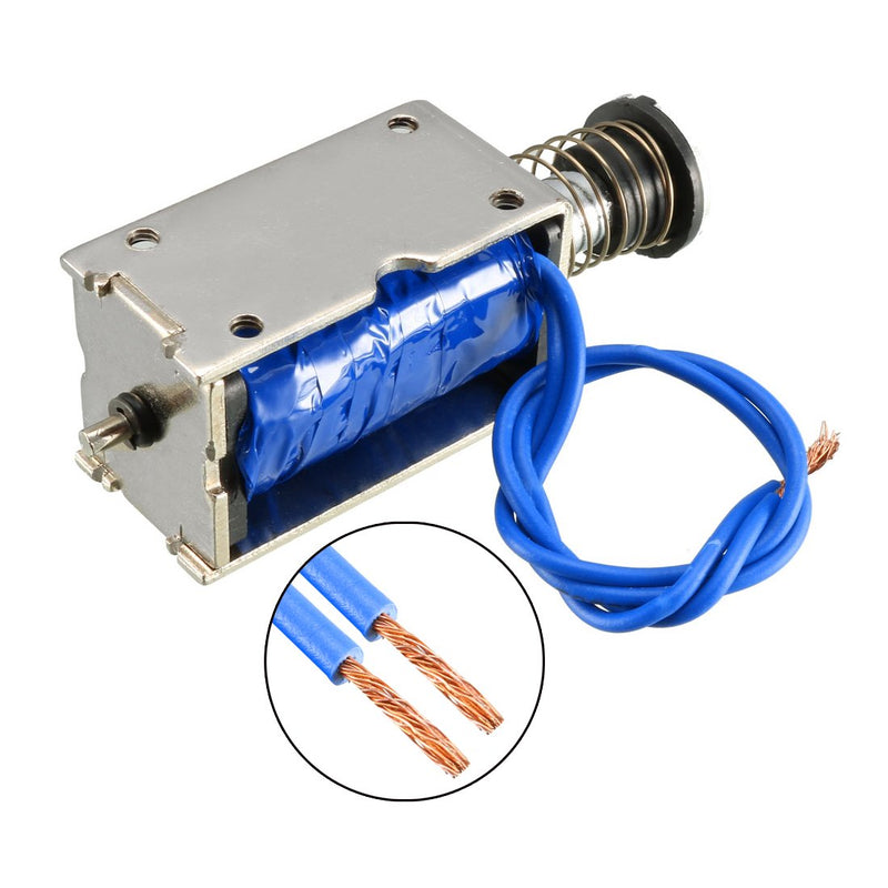 uxcell DC 24V 45N 10mm Stroke Pull Push Type Open Frame Solenoid Electromagnet Linear Motion JF-Z05